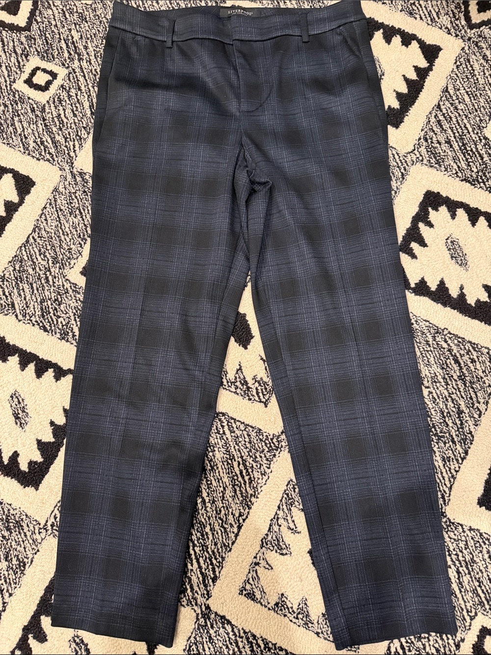 Liverpool Blue and Black Plaid Dress Pants size 14 matching blazer also availble